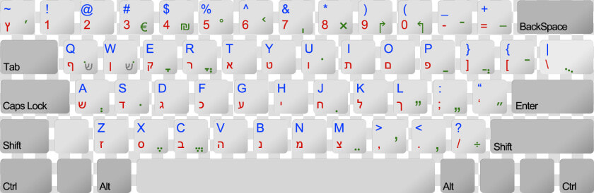 Enter Image Description Here   Windows 10 Hebrew Keyboard Layout  HD Png DownloadTransparent PNG