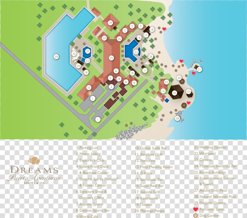 Dreams Puerto Aventuras Resort And Spa Map  HD Png DownloadTransparent PNG