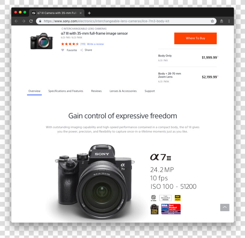 Https     www   Sony   Lens Cameras  ilce 7m3 Body   โซ นี A7iii ราคา  HD Png DownloadTransparent PNG