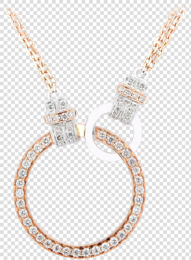 Link By Link Two Tone Circle Diamond Necklace   Body Jewelry  HD Png DownloadTransparent PNG