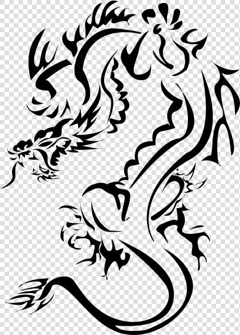 Helix Tribal Eastern Knucker Vector By Katlyon On Clipart   Tribal Eastern Dragon  HD Png DownloadTransparent PNG