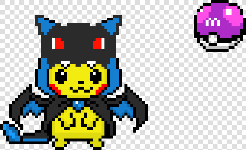 Master Ball Pikachu With Charizard   Pixel Art Pokémon Charizard X  HD Png DownloadTransparent PNG