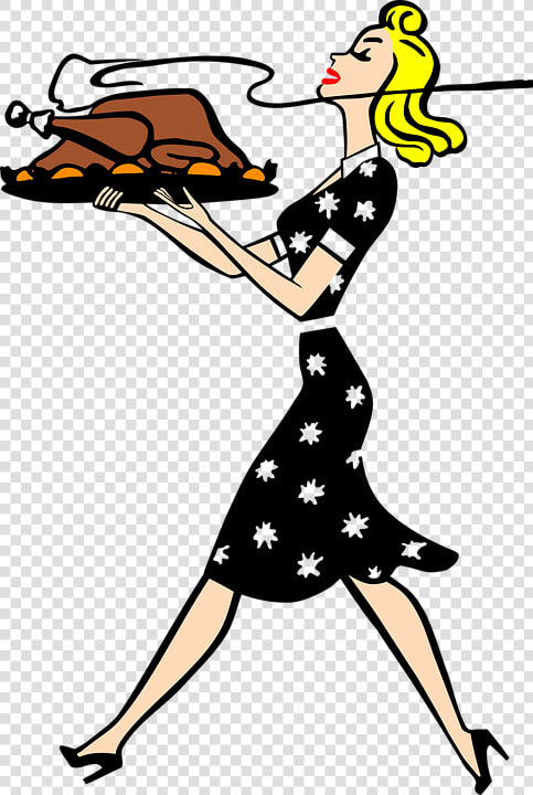 Dinner  Housewife  Retro  Thanksgiving  Turkey  Vintage   Thanksgiving Clip Art  HD Png DownloadTransparent PNG