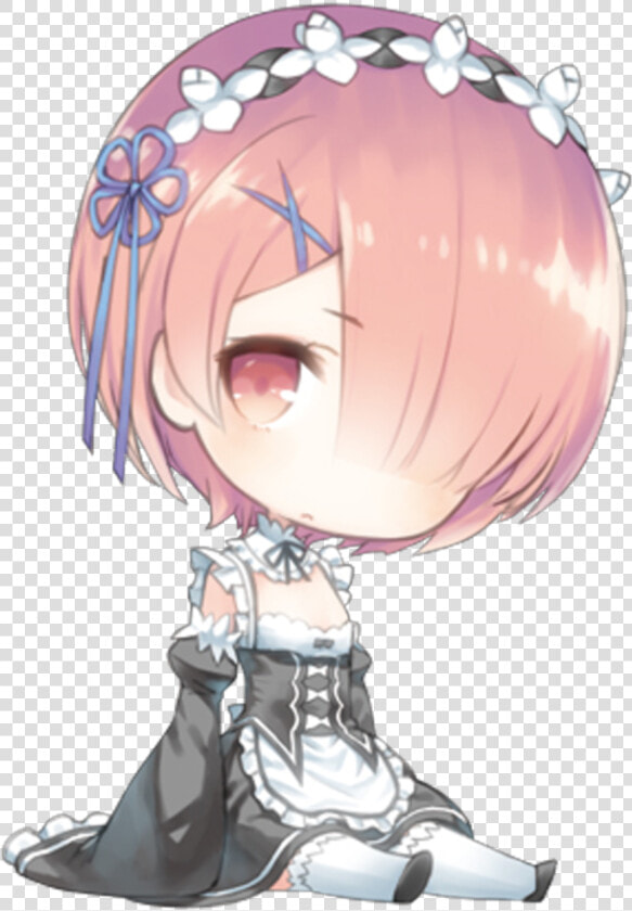 Chibi Kawaii Cute Anime Girl Rezero Rem Ram Maid Png   Kawaii Cute Anime Girl  Transparent PngTransparent PNG