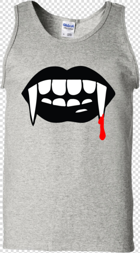 Black Vampire Fangs Halloween Tank Top Ash S Class   T shirt  HD Png DownloadTransparent PNG