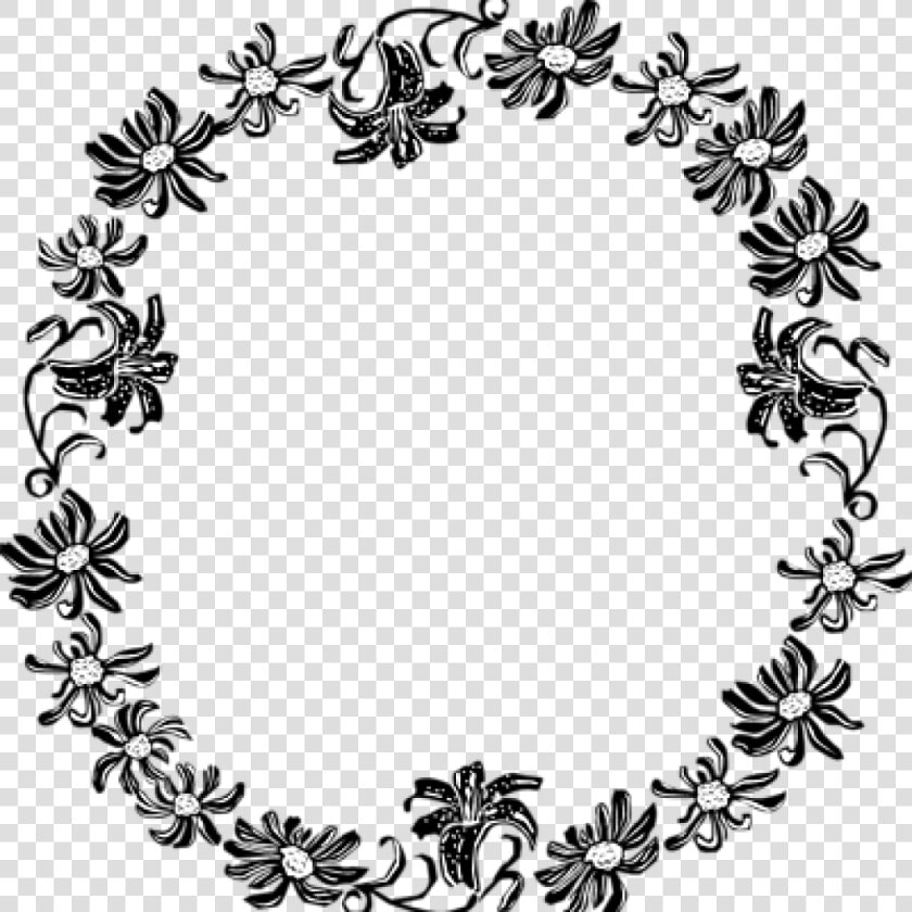 Border Clipart Black And White Black And White Flower   Flower Border Clipart Black And White  HD Png DownloadTransparent PNG