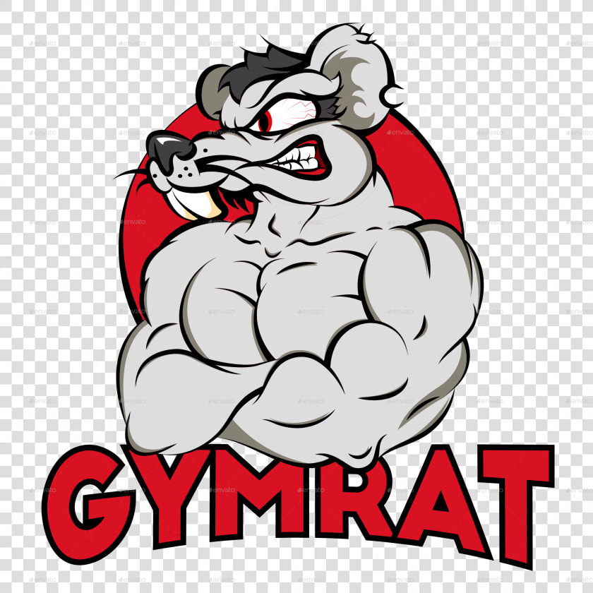 Transparent Muscular System Clipart   Gym Rat Logo Cartoon  HD Png DownloadTransparent PNG