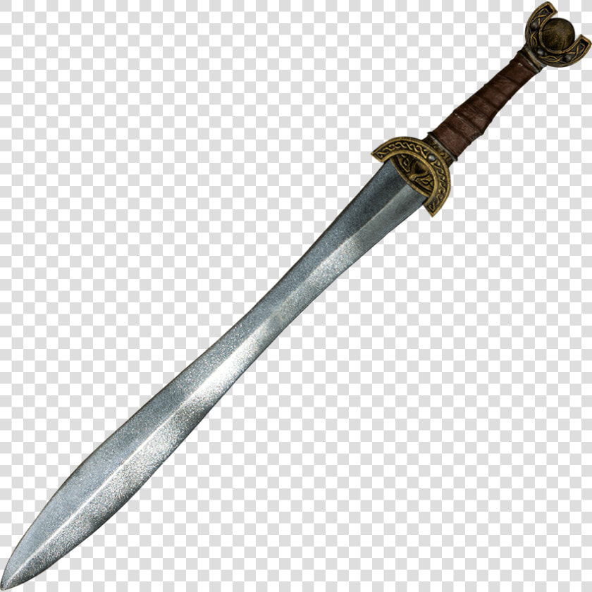 Celtic Leaf Larp Sword   Black And Gold Sword  HD Png DownloadTransparent PNG