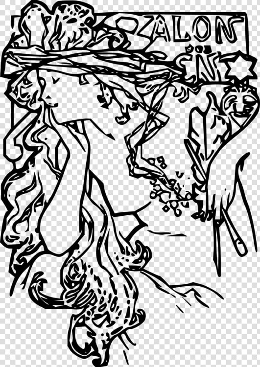 Alphonse Mucha Coloring Book Pdf  HD Png DownloadTransparent PNG