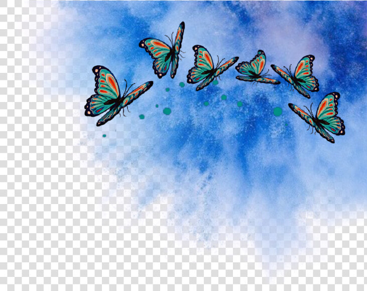 Png Butterflys Schmetterling Explosion Blau Wolke    Transparent PngTransparent PNG