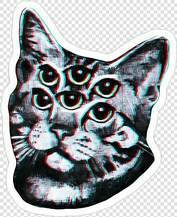  cat  tumblr  cool  awesome  alien  vaporwave   Trippy Cat  HD Png DownloadTransparent PNG