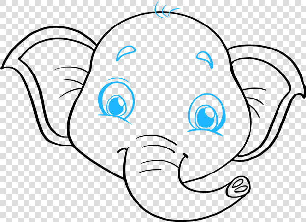 How To Draw Baby Elephant   Draw A Baby Elephant Face  HD Png DownloadTransparent PNG