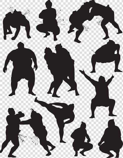 Sumo Wrestling Clip Art   Silhouette Sumo  HD Png DownloadTransparent PNG