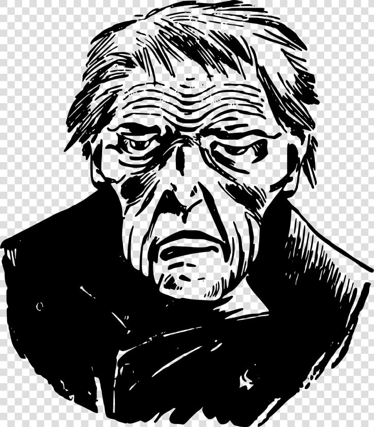 Sad Old Man Clip Arts   Depressed Old Man Art  HD Png DownloadTransparent PNG