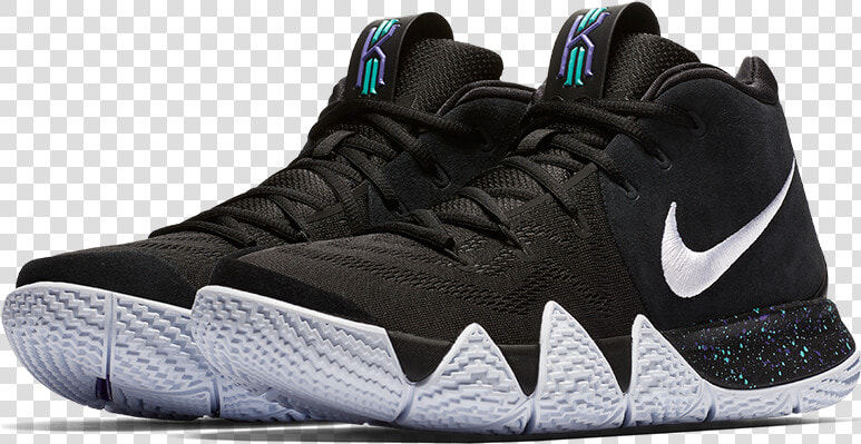 Kyrie 4 Black White   Kyrie 4 Black And Blue  HD Png DownloadTransparent PNG