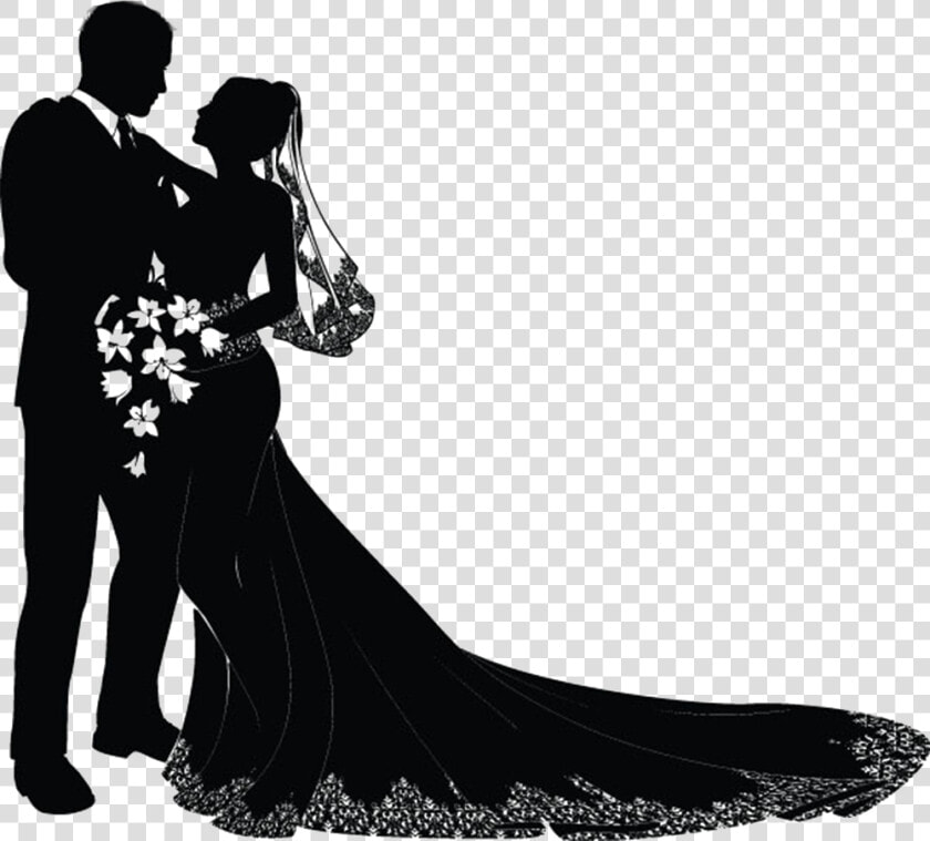 Bridegroom Silhouette Invitation Marriage Wedding Hd   Bride And Groom Design  HD Png DownloadTransparent PNG