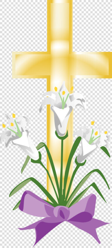 Cross And Easter Lilies Clipart Image Free Stock Feb   Clip Art Easter Lilies  HD Png DownloadTransparent PNG