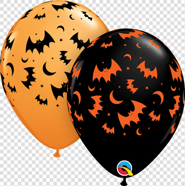 Flying Bats  amp  Moons Balloons   Halloween Latex Balloons  HD Png DownloadTransparent PNG