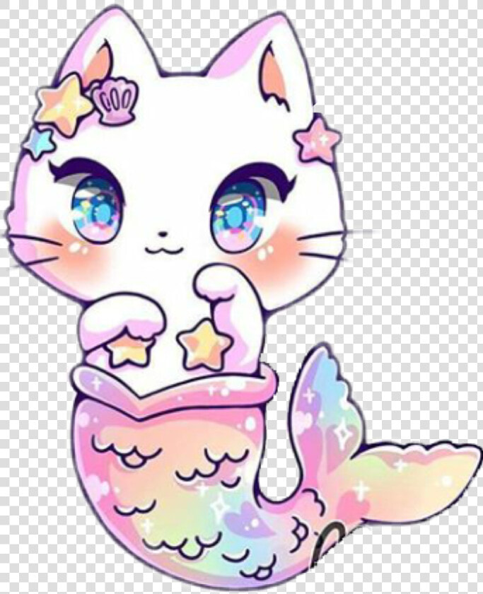 Kittens Transparent Pastel   Mermaid Cat Clipart  HD Png DownloadTransparent PNG