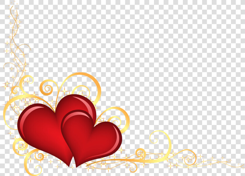 Hearts Border Png Gold Clipart   Png Download   Red And Gold Hearts  Transparent PngTransparent PNG