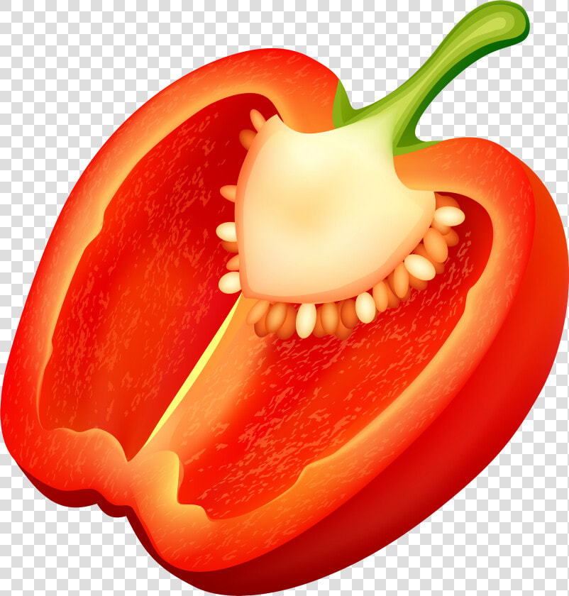 Half Red Pepper Png Clipart   Peppers Vegetables Or Fruits  Transparent PngTransparent PNG