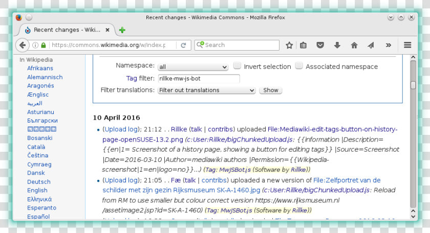 Mediawiki Tags Applied In Recent Changes Opensuse   Windows 7  HD Png DownloadTransparent PNG