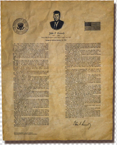 John F Kennedy Inaugural Address  HD Png DownloadTransparent PNG