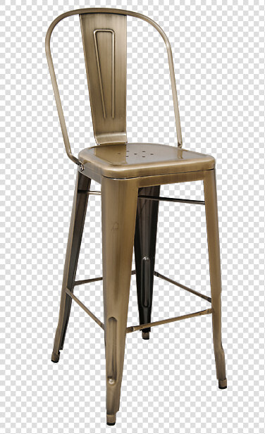 Bistro Style Metal Bar Stool In Brass Finish   Μεταλλικα Σκαμπο Με Πλατη  HD Png DownloadTransparent PNG