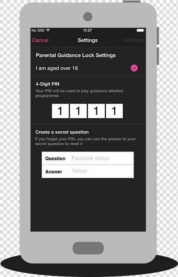 Parental Guidance Lock Settings Page On The Bbc Iplayer   Iphone  HD Png DownloadTransparent PNG