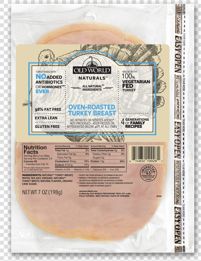 Package Of Deli Turkey   Old World Naturals Oven Roasted Turkey Breast  HD Png DownloadTransparent PNG