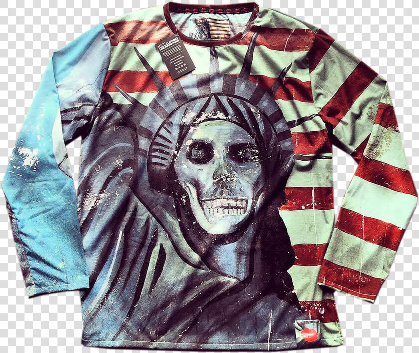 Liberty Skull Kiss Cut  amp  Sew Top   Statue Of Liberty  HD Png DownloadTransparent PNG