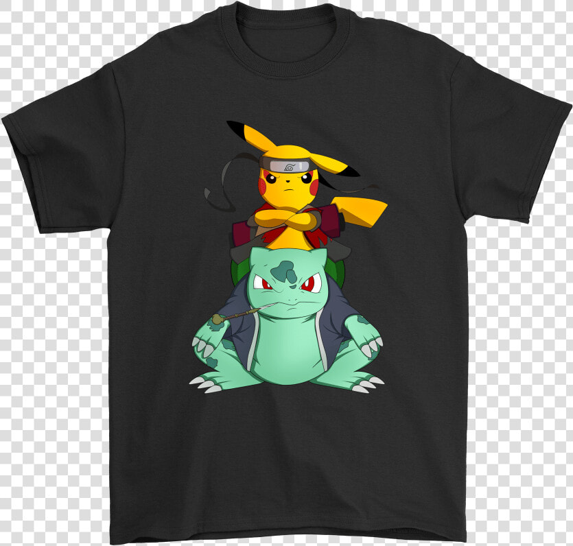 Pokemon Pikachu And Bulbasaur Mashup Naruto Jiraiya   Slipknot Disney Shirt  HD Png DownloadTransparent PNG