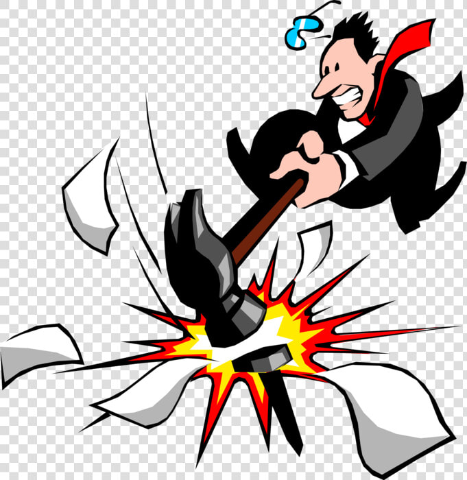 Vector Illustration Of Businessman Hitting The Nail   Hits The Nail On The Head  HD Png DownloadTransparent PNG