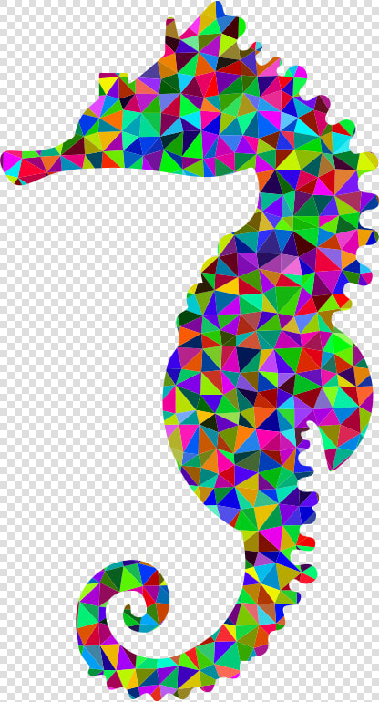 Low Poly Prismatic Seahorse Silhouette   Sea Horse Vector Silhouette  HD Png DownloadTransparent PNG