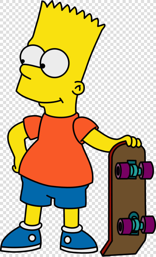 Bart Simpson Skateboard   Bart Simpson With Skateboard  HD Png DownloadTransparent PNG