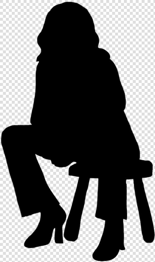 Woman Sitting On Stool   Sitting Silhouette Person Png  Transparent PngTransparent PNG