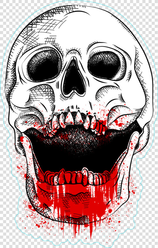 Hair art fictional Character drawing   Transparent Bloody Skull  HD Png DownloadTransparent PNG