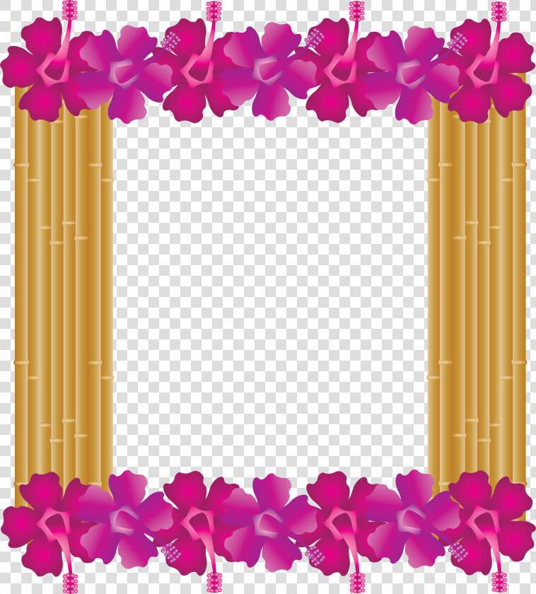 Hibiscus Frame  Bamboo Frame  Hawaiian  Tropical   Clip Art  HD Png DownloadTransparent PNG