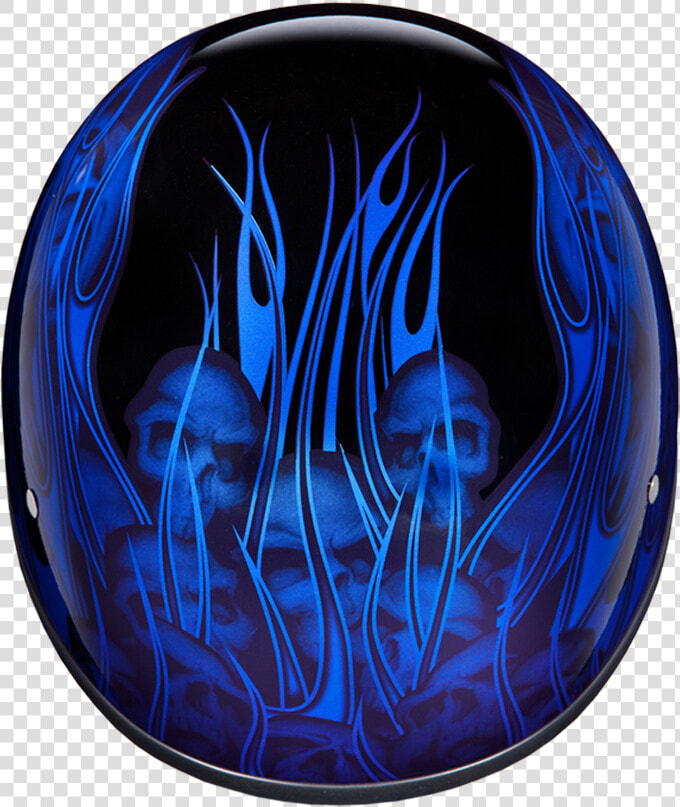 Daytona Helmet Skull Cap Wmulti Skull Flames Blue Dot   Sphere  HD Png DownloadTransparent PNG