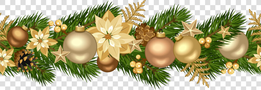 Christmas Decorative Golden Garland Png Clip Art Image   Gold Christmas Garland Png  Transparent PngTransparent PNG