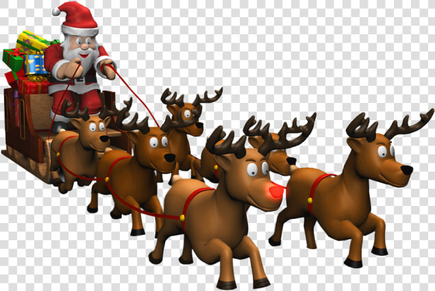 Santa Sleigh Png   Santa With Rudolph Png  Transparent PngTransparent PNG