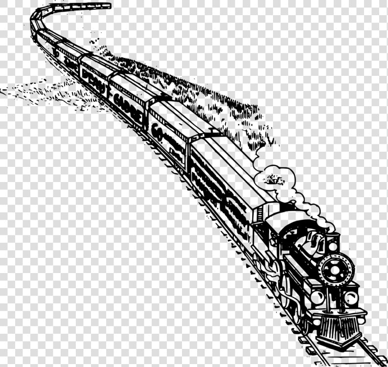 Line Art hardware Accessory monochrome   Clipart Black And White Long Train  HD Png DownloadTransparent PNG