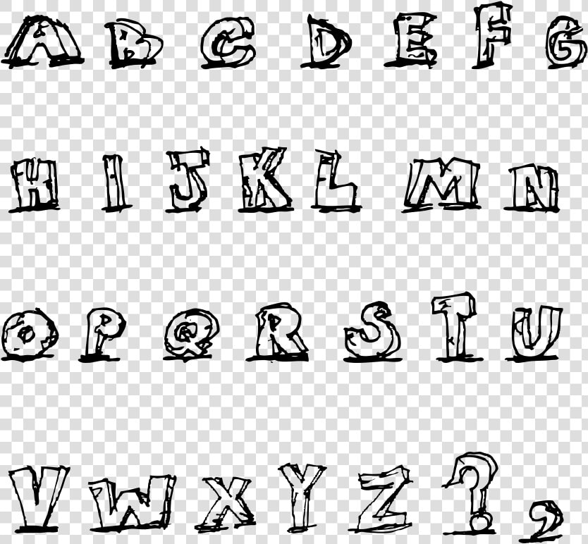 Hand Drawn Blocky Alphabet In Caps   Hand Drawn Letters Png  Transparent PngTransparent PNG