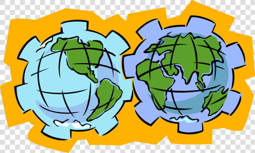 Vector Illustration Of Planet Earth World As Gear Cogwheel   Australia Called The Land Down Under  HD Png DownloadTransparent PNG