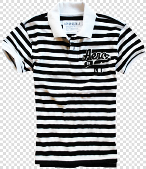  aeropostale Black  amp  White Stripes Polo Tshirt  HD Png DownloadTransparent PNG