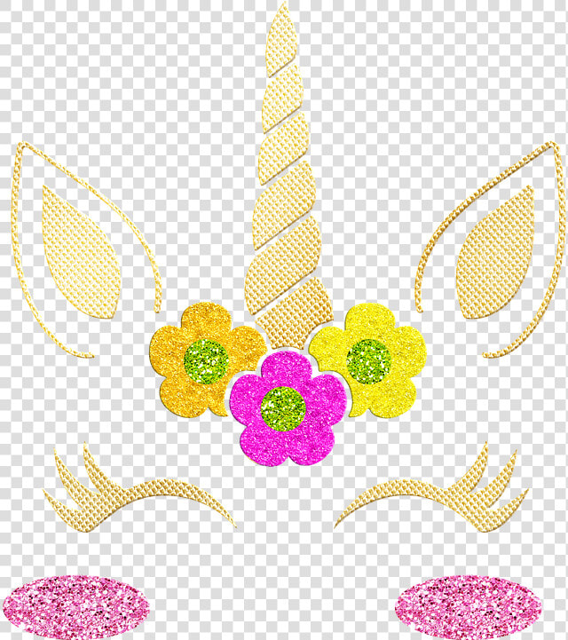 Unicorn Face  Gold Foil Unicorn  Horn  Cute  Fantastic   Glitter Unicorn Face Png  Transparent PngTransparent PNG