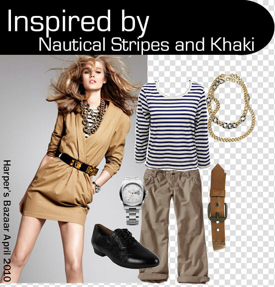 Harper S Bazaar Chic At Every Price April 2010 Nautical   Moda Inverno 2011 Feminina  HD Png DownloadTransparent PNG