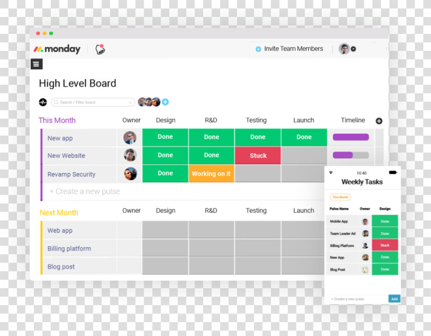 Monday Project Management Dashboard   Monday Project Management  HD Png DownloadTransparent PNG