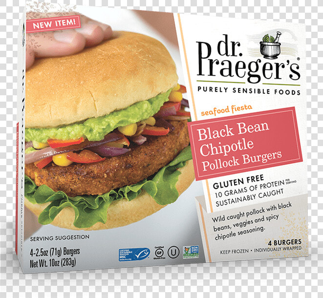 Praeger S Black Bean Chipotle Pollock Burgers   Dr Praeger  39 s Chipotle Black Bean  HD Png DownloadTransparent PNG