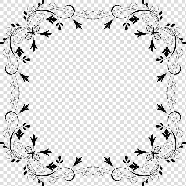 Floral  Flowers  Flourish  Decorative  Ornamental   Black And White Flower Design Border  HD Png DownloadTransparent PNG